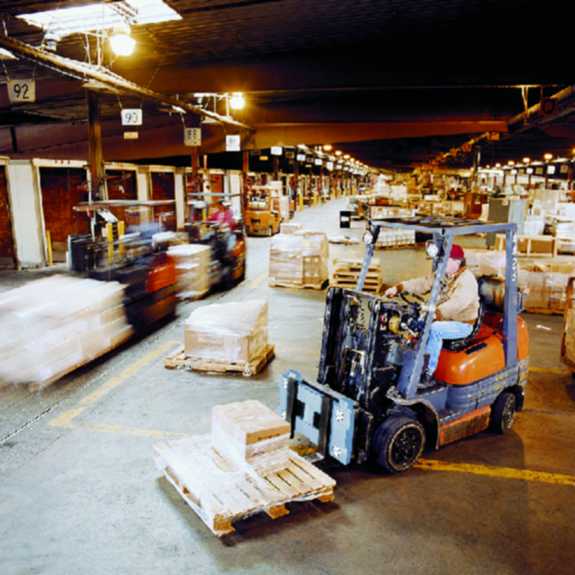 lift-truck in warehouse